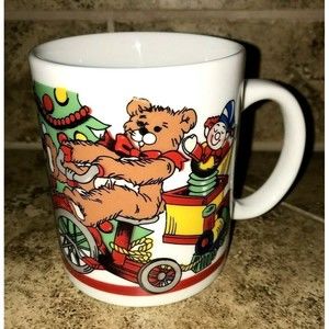Christmas Toys Coffee Mug 1980s Vintage Cup